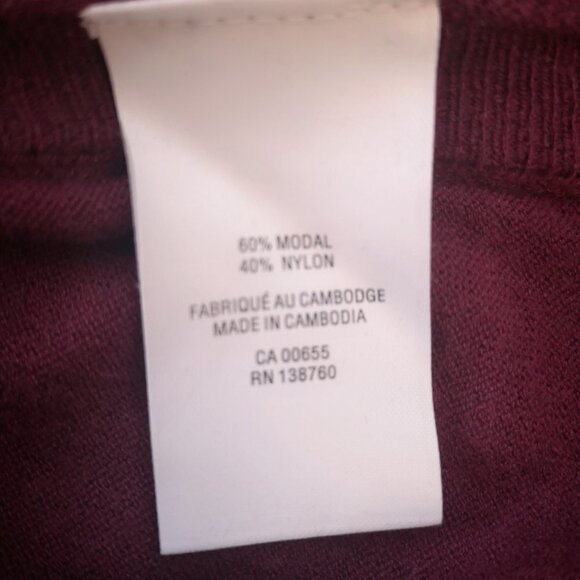 Reitmans Ladies Size Small Long Sleeves Lightweight Burgundy Sweater - Picture 5 of 10